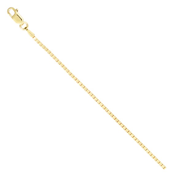 14K Yellow Gold 1.3mm Box Chain Bracelet