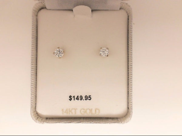 14K CZ STUD EARRINGS 0.50CTW