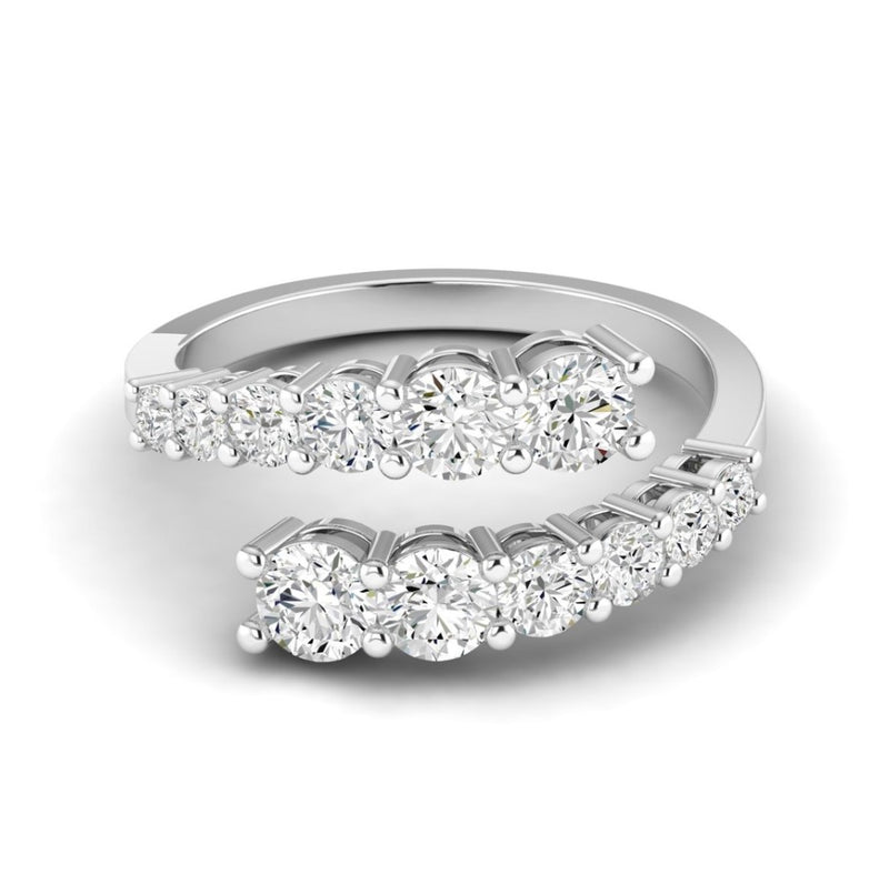 14K White Gold Lab Grown Diamond Bypass Ring