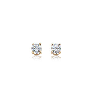 14K Gold Back Earrings - 0.50Ctw Cubic Zirconia Stone
