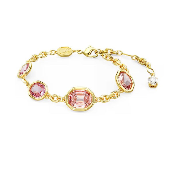 Swarovski Imber Yellow Gold Tone Bracelet with Pink Stones