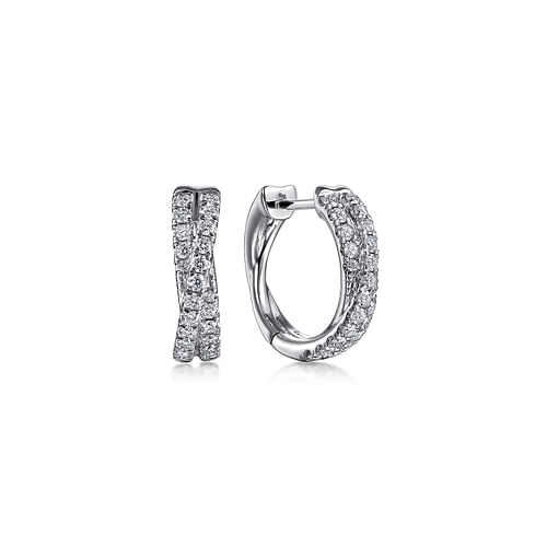 15mm Criss Cross Diamond Earrings