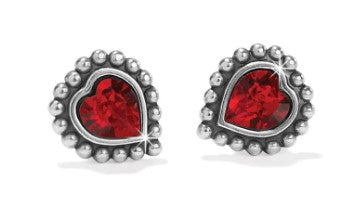 Brighton Shimmer Heart Red Mini Post Earrings