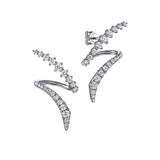 14K White Gold Graduating Diamond Bypass Stud Earrings