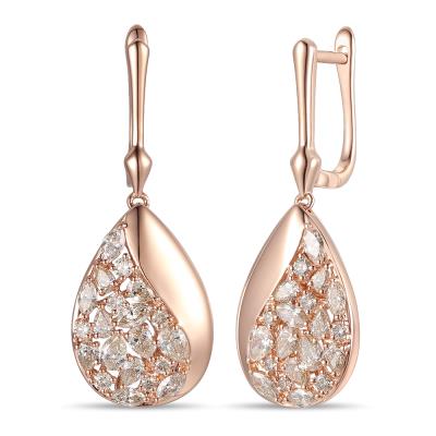 14kr Multi Diamond Shape Pear Drop Earrings