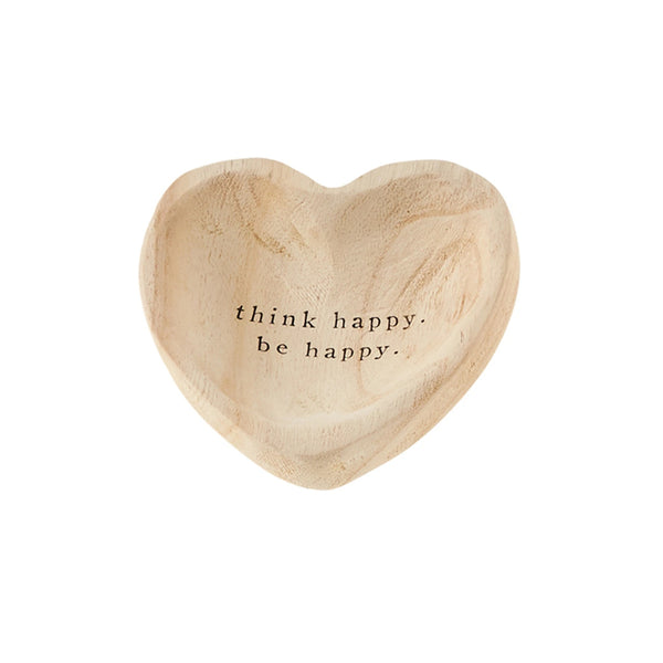 Think Happy Wood Trinket Tray