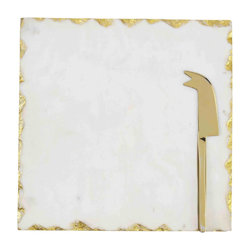 Golden Rim Marble Cheese Set