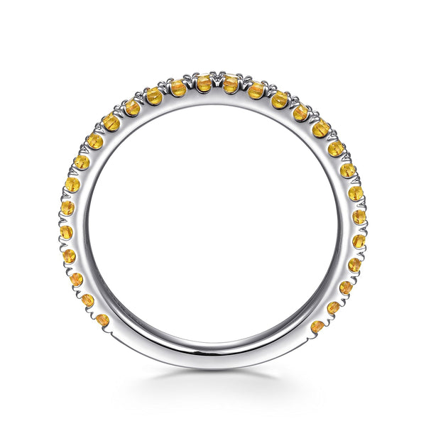 14K White Gold Citrine Stackable Ring