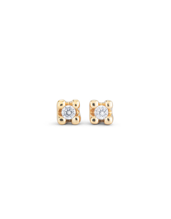 UnoDe50 Gold Tone Earring with Clear Stone