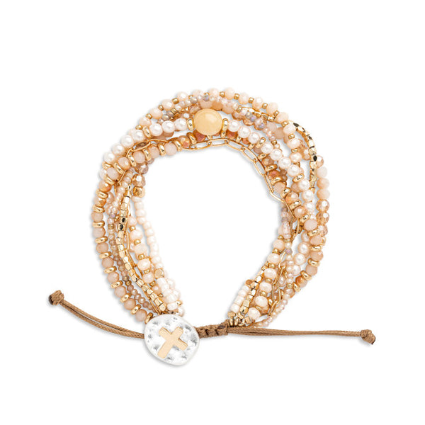 Your Journey Beaded Prayer Bracelet - Champagne