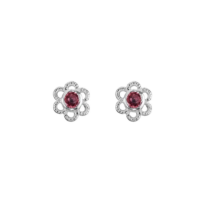 Garnet Flower Earrings