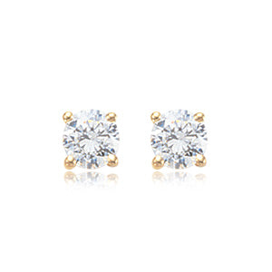 14K Cubic Zirconia Stud Earrings