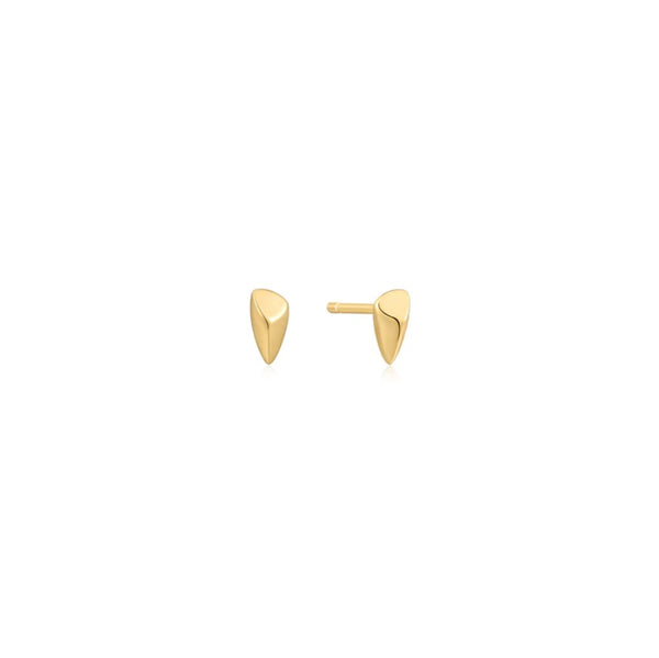 Strling Silver Gold Plated Arrow Stud Earrings - Ania Haie