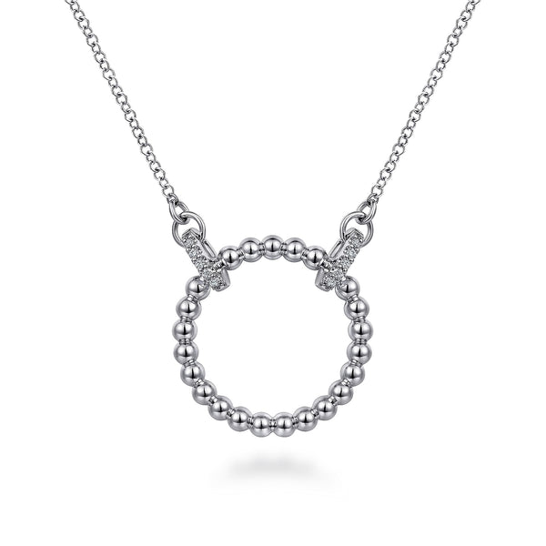 Bujukan White Sapphire Open Circle Pendant Necklace