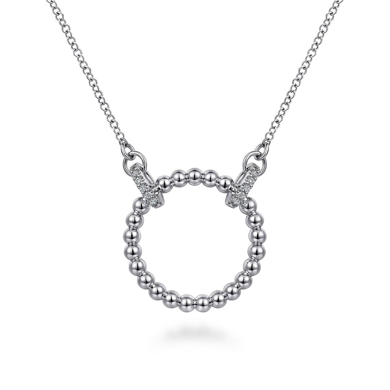 Bujukan White Sapphire Open Circle Pendant Necklace