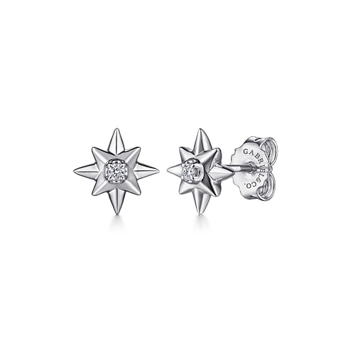 Diamond Star Stud Earrings