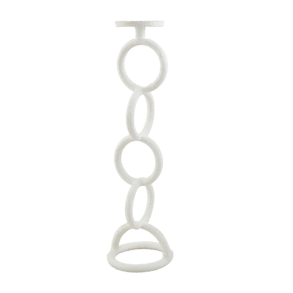 Mud Pie White Link Candlestick - Large