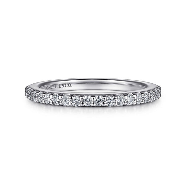 14K White Gold Diamond Band