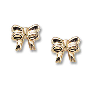 14K Gold Stud Bow Earrings