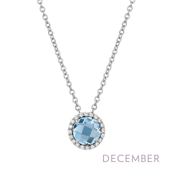 Blue Topaz Birthstone Necklace