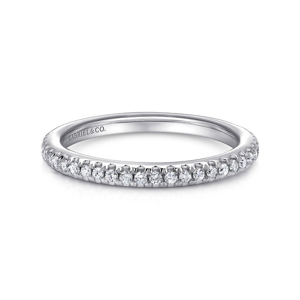 14K White Gold Diamond Stackable Band