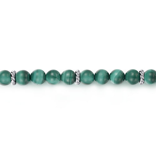 Mens Malachite Beaded Bracelet