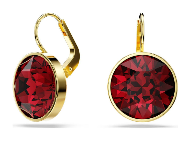 Swarovski Bella Yellow Gold Tone Earrings with Red Stone