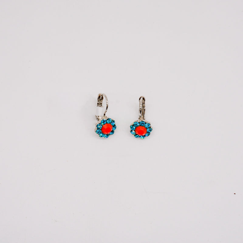 Mariana Silver Tone Orange & Teal Earring