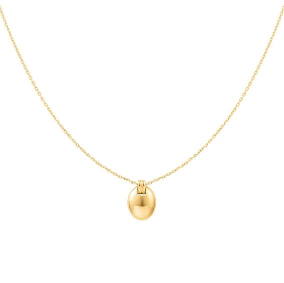 Gold Plated Oval Charm Necklace