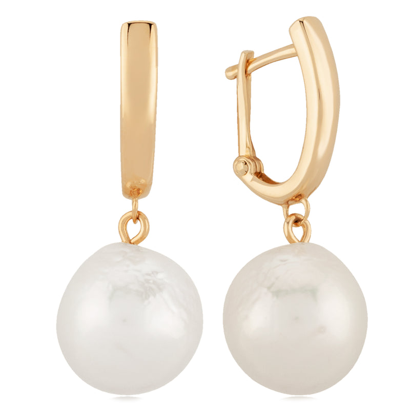 14K Baroque Pearl Drop Earrings