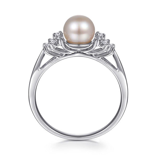 Fresh Water Pearl & Diamond Accented Ring