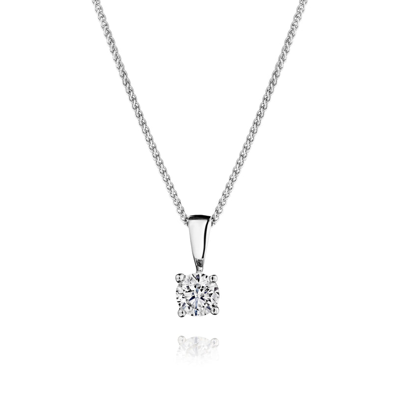 14kt White Gold 0.25ct Diamond Solitaire Pendant Necklace