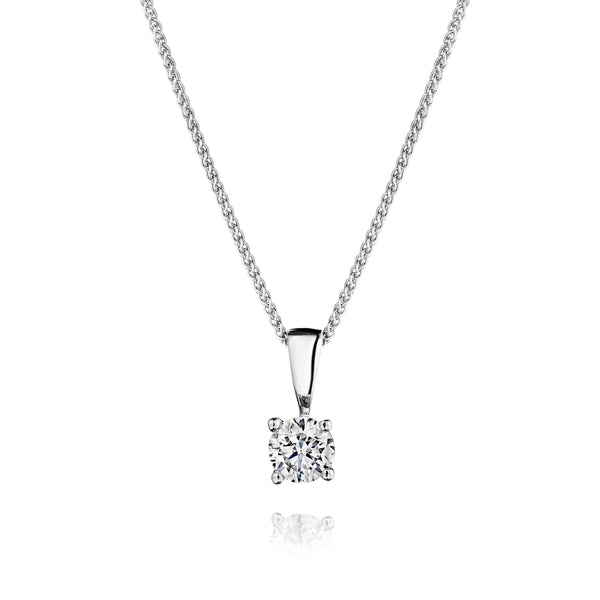 14kt White Gold 1.00ct Diamond Solitaire Pendant Necklace