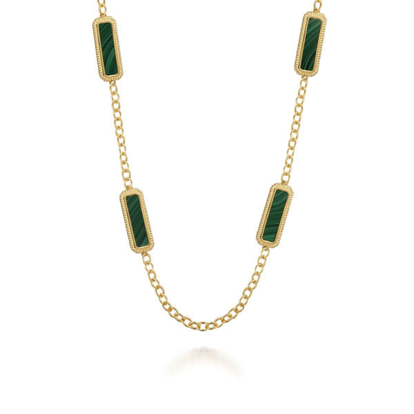 Malachite And Rope Station Necklace