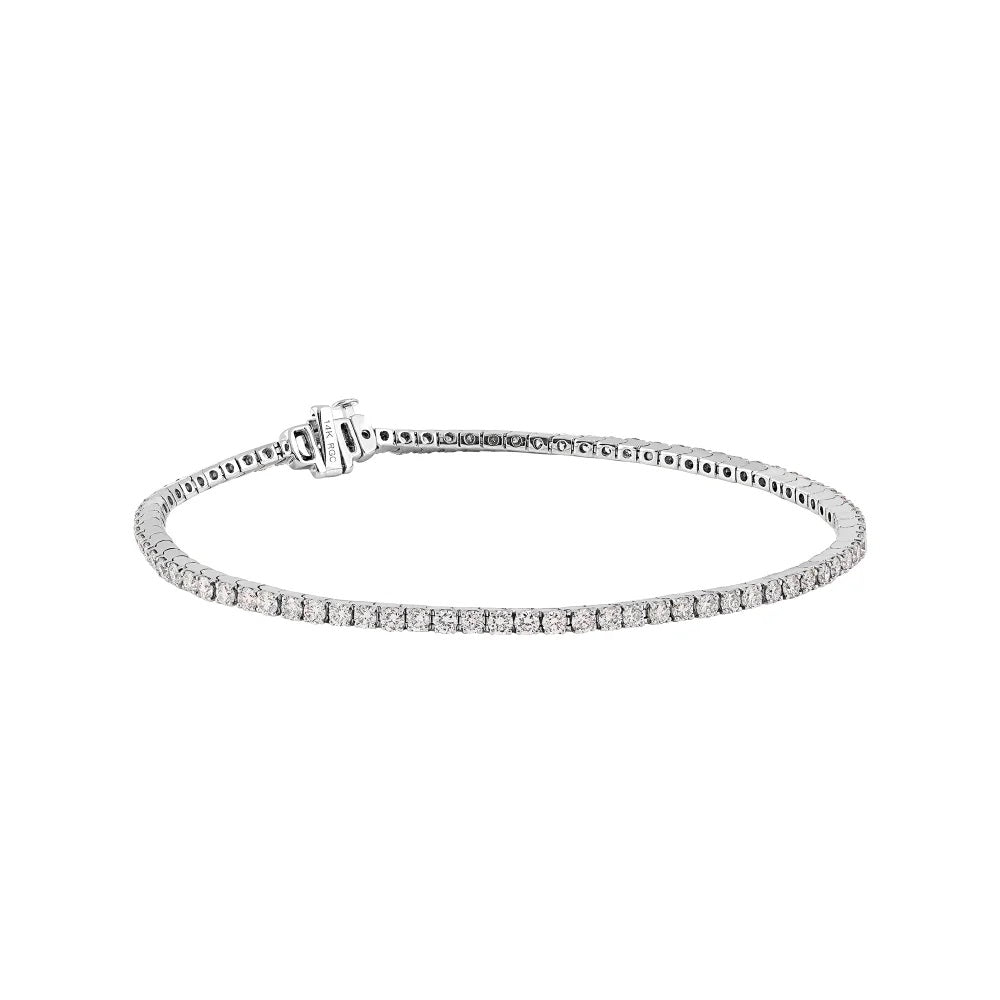 14K Diamond Eternity Bracelet 81 = 3.00ctw 7.25"